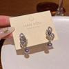 Korean Crystal Butterfly & Pearl Earrings - Elegant, High-End Fashion Accessory for Women
