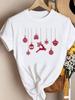 (Asian Size) Trend Lovely New Year Clothing T Shirt Women Fashion Christmas Festival Tee Top Print Female Woman Short Sleeve Graphic T-shirts