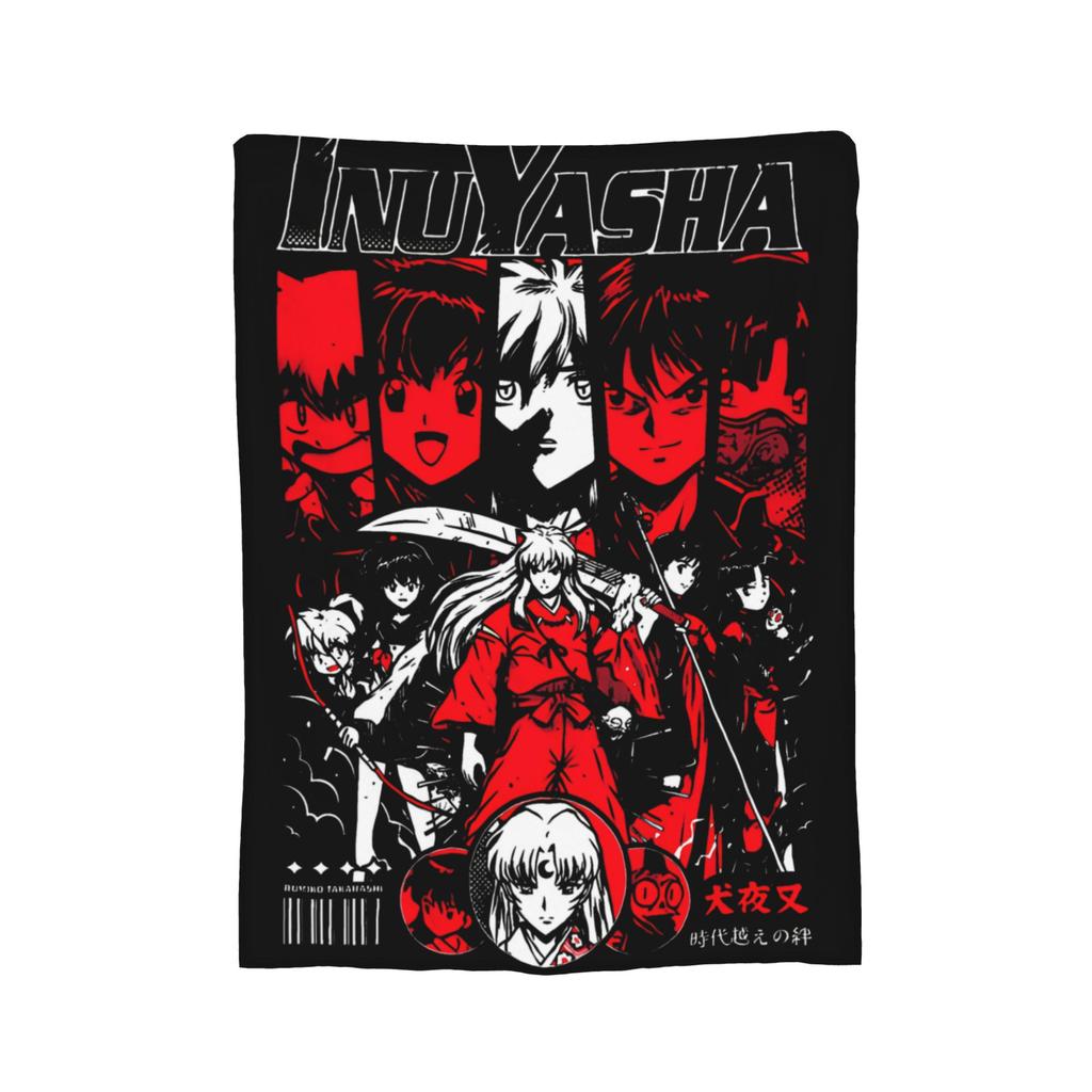 Fox Samurai Japanese Anime Coral Fleece Plush Throw Blanket Inuyashas Blanket for Bed Couch Ultra-Soft Quilt,