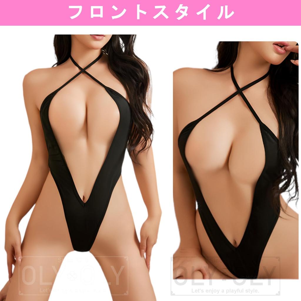 OLYOLY Extreme Ultra Sexy Cosplay Plus School Thong Perforated [3-Piece Set] High-Leg Leotard, Women's Lingerie, Size, See-Through Swimsuit, Swimsuit,