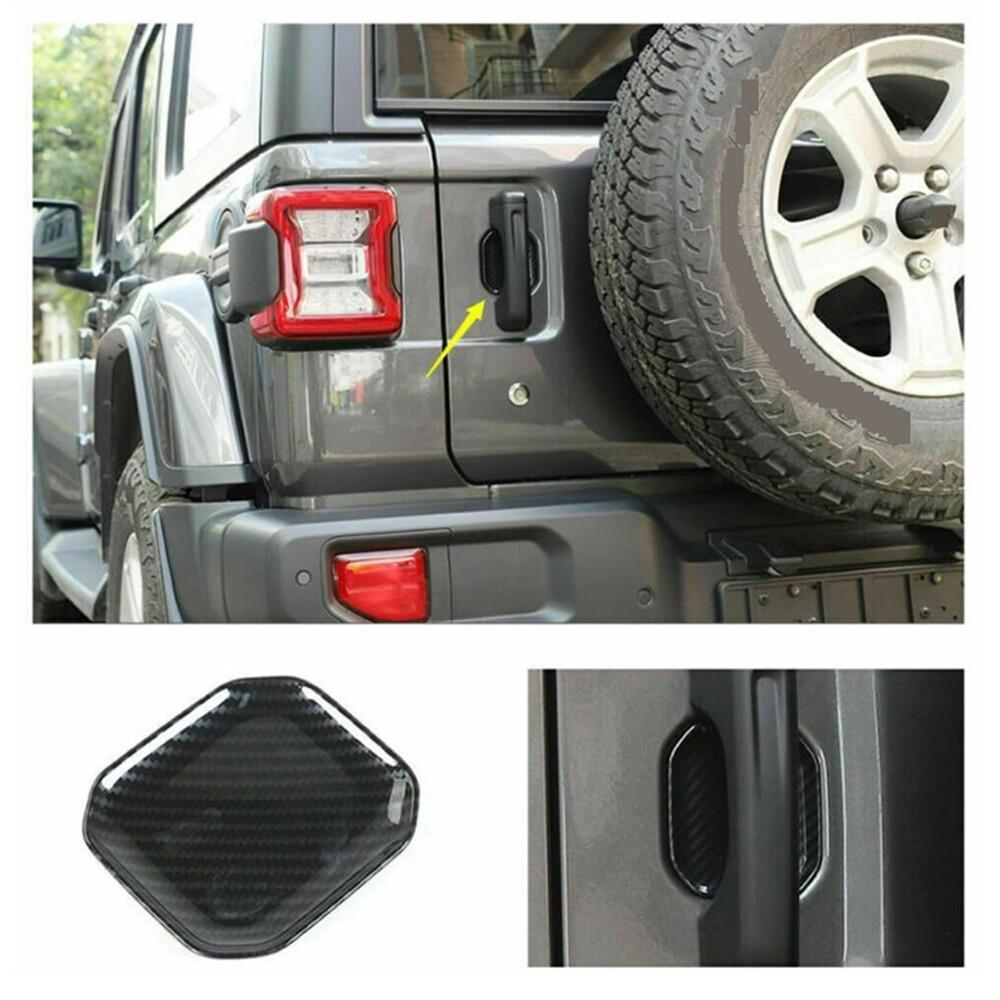 5pcs Carbon Fiber Look Door Handle Bowl Trim For Jeep Wrangler JL JT 2018-2023