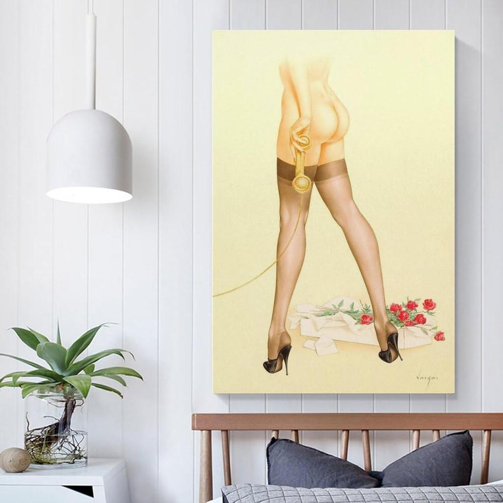 AAHARYA Alberto Vargas Poster Pinup Girl Painting Vintage Art Canvas Print (10) Canvas Painting Posters And Prints Wall Art Pictures for Living Room