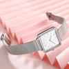RORIOS watch Women's Wristwatch Popular Unique Square Face Simple Classic Watch Japanese Quartz Stylish Cute Casual Stainless Steel Commuting School B