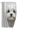 Weißes Welpen Badezimmer-Set: Enthält Duschvorhang, rutschfeste Badematte, Toilettendeckelbezug und 12 Haken.