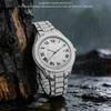 Full Diamond Men Quartz Watch Roman Numerals Date Function Bling Zinc Alloy Bracelet Iced Out Hip Hop Luxury Wristwatch