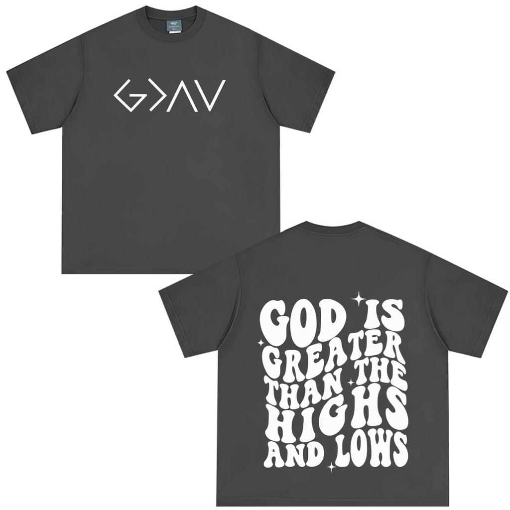 God Is Greater Jesus Fashion Graphics TShirt Unisex Unisex Hiphop Tshirt Summer Shortsleeved Casual Cotton Oversized Tshirts