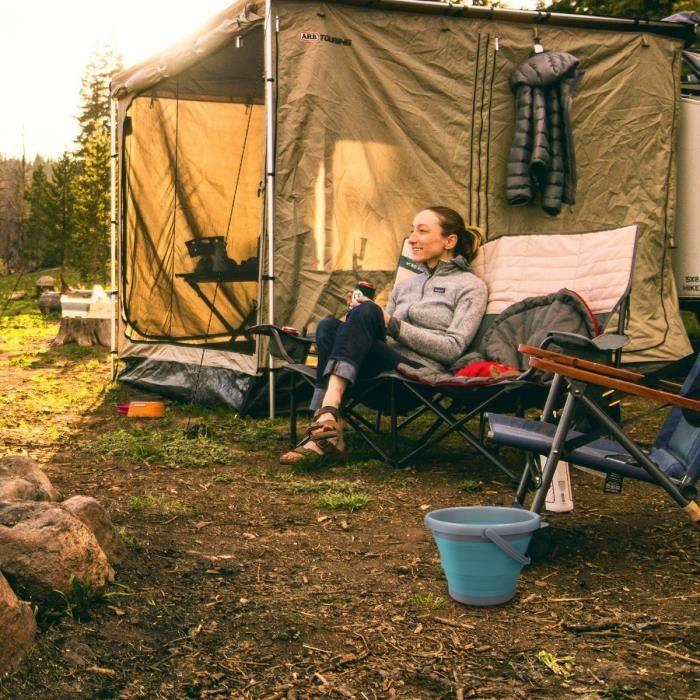 Seau pliable - navaris - 10l - caoutchouc tpr - plastique pp - compact et pratique