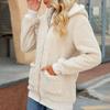 Women's Long Sleeve Hooded Zipper Solid Color Loose Foam Warm Coat Winter
