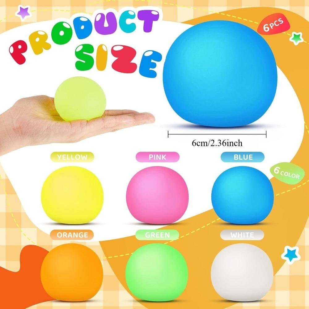2.36 Inch Squishy Stress Ball Squeeze Toy - Sensory Fidget Ball for Anxiety Relief, Hand Exercise, ADHD, Anti-Stress, Party Gift