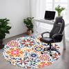 1pc Floral Mandala Pattern Office Round Rug, Non-slip, Soft and Durable Office Rug for Interior Decoration, Perfect for Office, Beautiful Decoration y