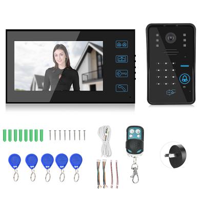 7-Zoll-Video-Türklingel mit Kabel, Passwortkarte, Fernbedienung und Nachtsichtfunktion
