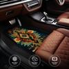 Set Of 4 Car Floor Mats Featuring A Classic Tribal Geometric Design, Designed For Pickup Trucks Or Crossovers, Offering Easy-To-