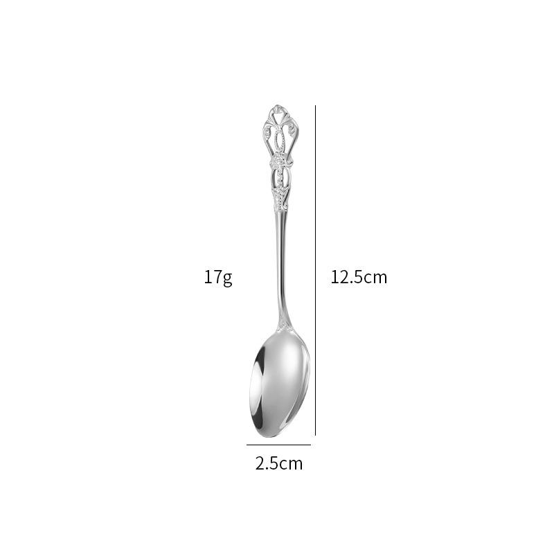 Elegant Stainless Steel Cutlery Set: Royal Court Embossed Steak Knife, Fork & Dessert Spoon for Western Cuisine