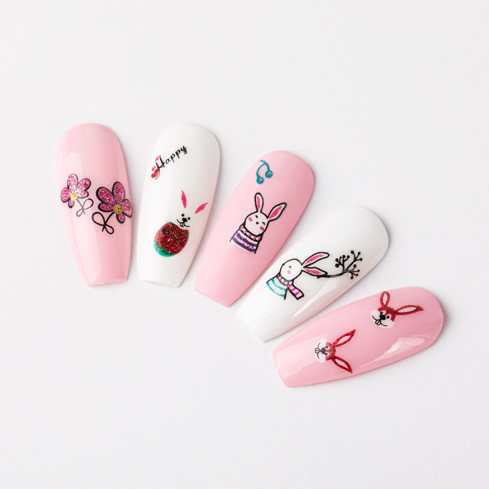 3D Self-Adhesive Glitter Easter Nail Stickers Ble 1098D