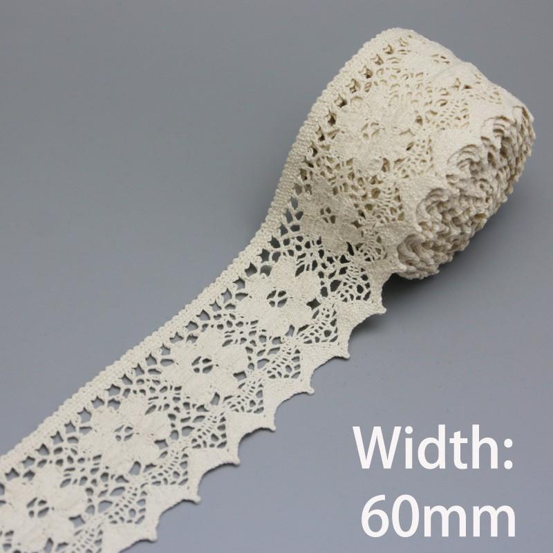 Baumwoll-Spitzenband Beige DIY Handgemacht Hochzeitsparty Basteln Geschenkverpackung Patchwork Gehäkelte Spitze (5 Meter/Lot)