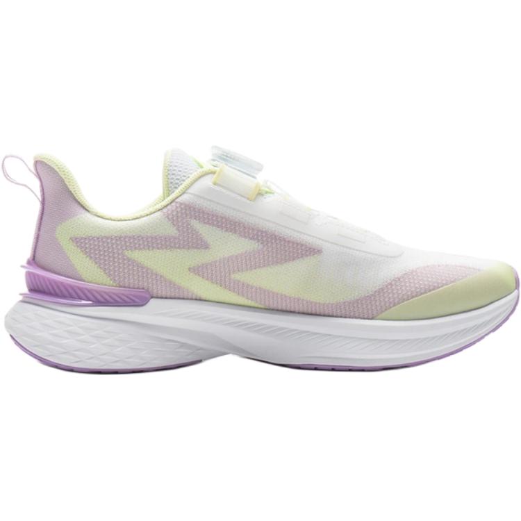 Li Ning Kids Chifeng V2 Comfortable Versatile Shock Absorbing Durable Rebound Low Top Running Shoes Kids Running Shoes Purple Green YKFV094-2