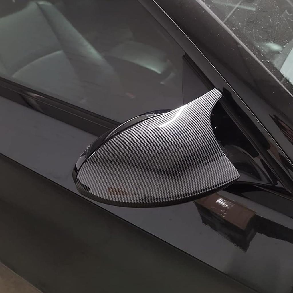 Carbon Fiber Pattern Side Mirror Cover Caps Compatible with BMW 2005-2008 E90 E91 / 2006-2009 E92 E93 PRE-LCI