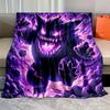 Japanese Games Pokemon Gengar Cartoon Blanket Warm Soft Flannel Material Suitable for Home Sofa Travel Camping RV Luxury Gift