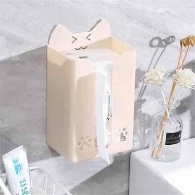 Useful Tissue Dispenser Creative Idea Smooth Large Opening Tissue Holder No Punching Wall-mounted Storage Paper Storage Box