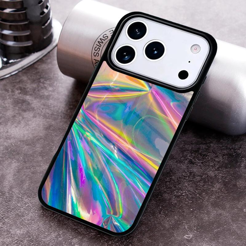 Holographic Trippy Rainbow Phone Case for iPhone 17 16 15 Pro Max Air 14 13 12 11 Plus Shockproof Cover