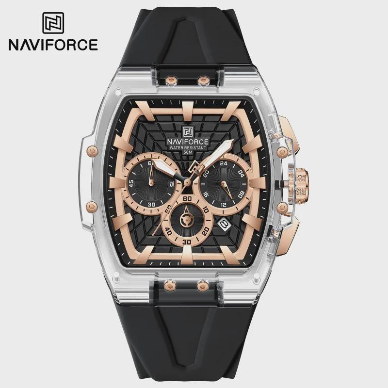 

Men Watches Multifunctional Chronograph Wristwatches Luminous Hands Waterproof Silicone Strap Watch Square Dial White dial Яскраво-рожевий