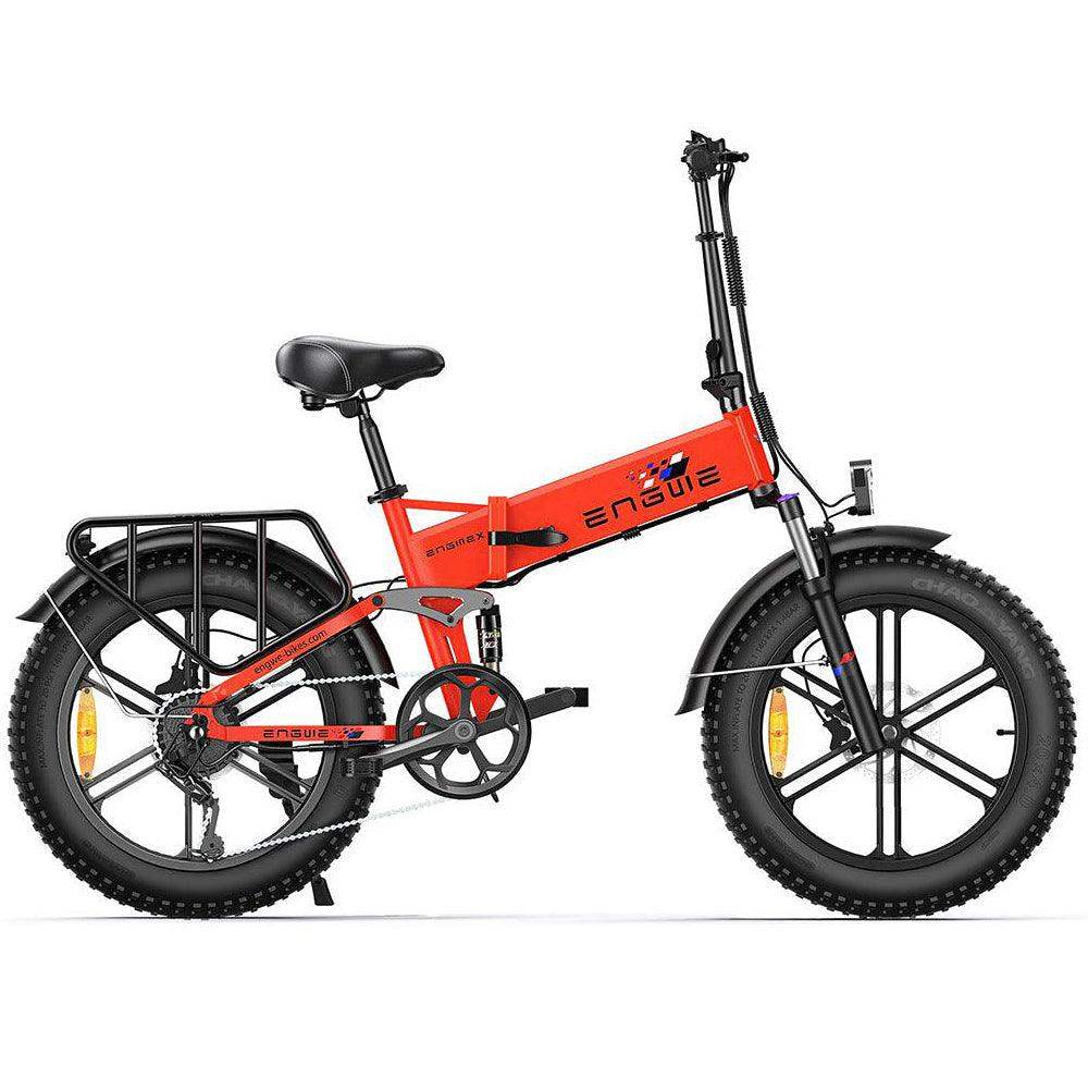 Engwe Motor X 250W City Commuter Elektrofahrrad mit 48V13Ah Akku, Vollfederung, Shimano 7-Gang, 20"×4.0" Reifen, Faltbares E-Bike mit Gepäckträger