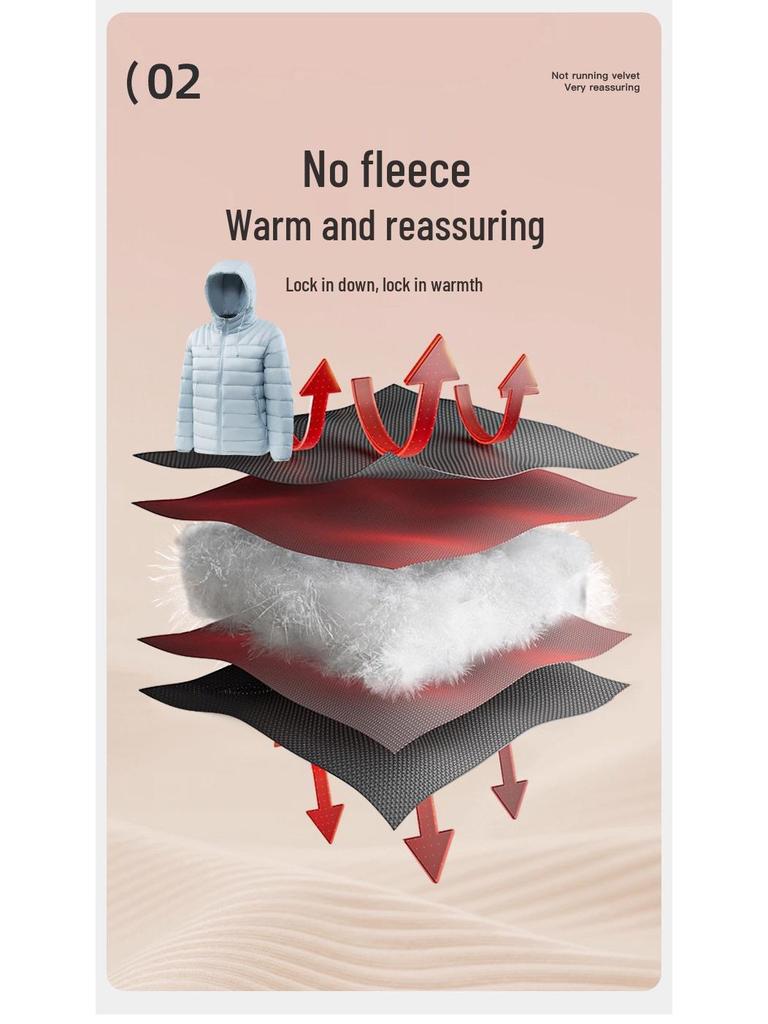 Unisex Lightweight Hooded Short Down Jacket – Versatile Ribbed Winter Coat