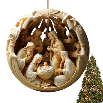Kerststal Ornamenten 2D Acryl Kerststal Boom Decoratie Christelijke Kerst Decoratie Voor Pasen Raam Feest Winter Vakantie Huis Auto