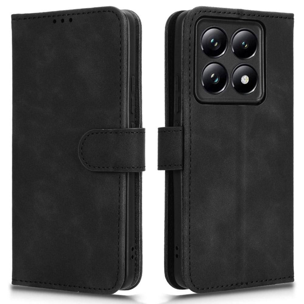 

For Xiaomi 14T Pro Leather Case Skin-Feel Anti-Drop Wallet Flip Phone Cover Black