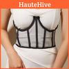Transparent Strap Mesh Waist And Chest Fishbone Slim Fit For Women Gift Fashion
