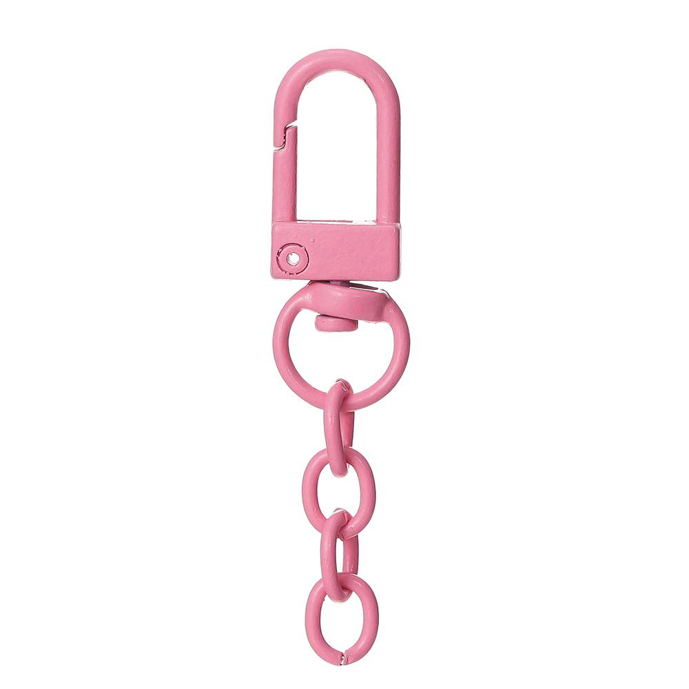 10pcs/lot Keyring Lobster Clasp Spring Buckle With Chains Colored Keychains For DIY Jewelry Making Key Ring Hooks Bags Buckle
