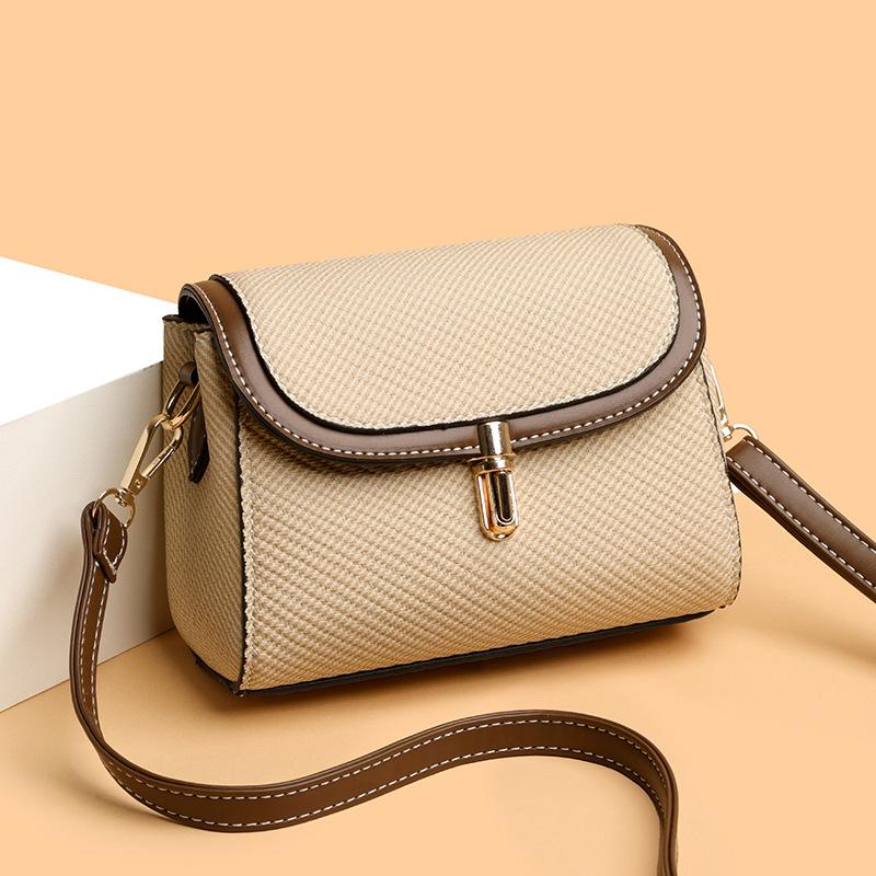 Fashionable and Retro Crossbody Bag Color-blocking Single-shoulder Bag Versatile and Simple Women's Bag
