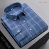 Nouveau dans Chemise Surdimensionnée Manches Longues 100% Coton Chemises pour Hommes Coupe Ajustée Formel Uni Chemise à Carreaux Décontracté Hauts Designer Vêtements Noirs