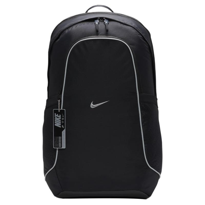 Nike Nylon Backpack Regular Men's Black & Metallic Silver Casual FB2849010