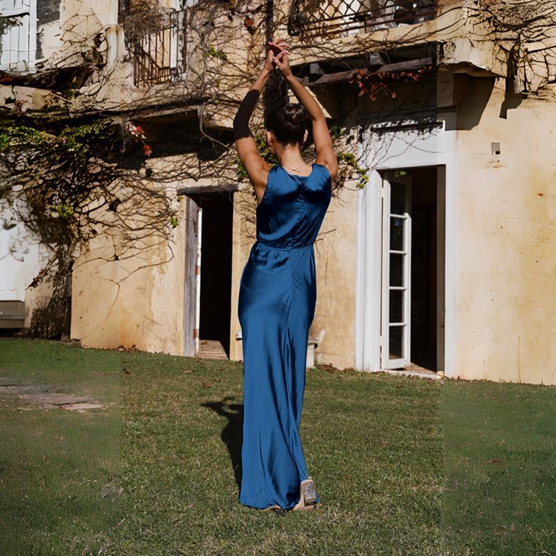 2024 Spring/Summer Sexy Deep V Sleeveless Backless Evening Dress for Women