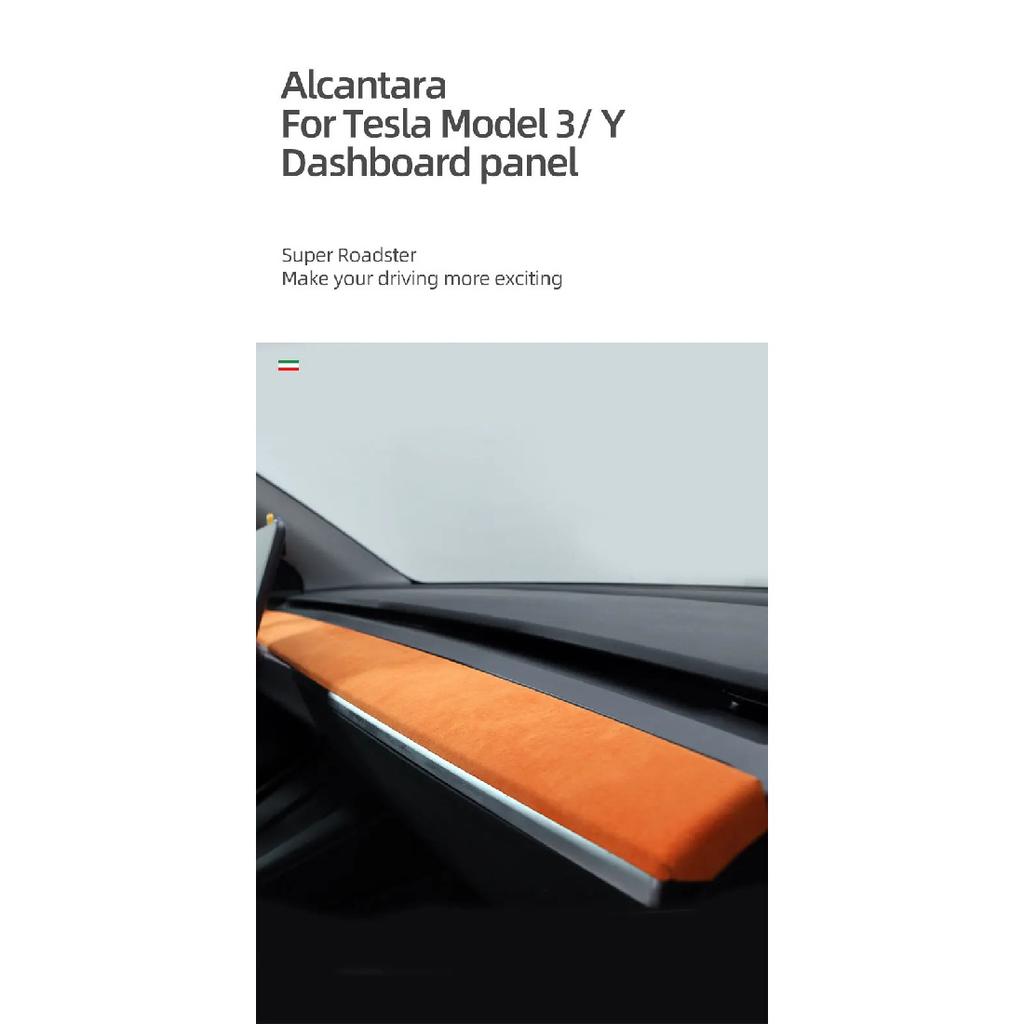 Made of Alcantara For Tesla Model 3 Model Y 2023-2019 Car Dashboard Cover Decorative Wrap Cap Protector Pad Innner Accessories