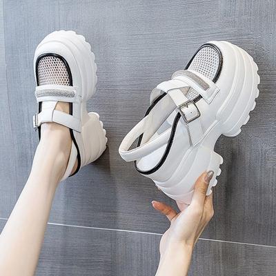 Popular Thick-soled Inner Height Increase Heel Bag Head Sandals Women's Summer 2025 New Explosive Slope Heel Muffin Roman Sneakers
