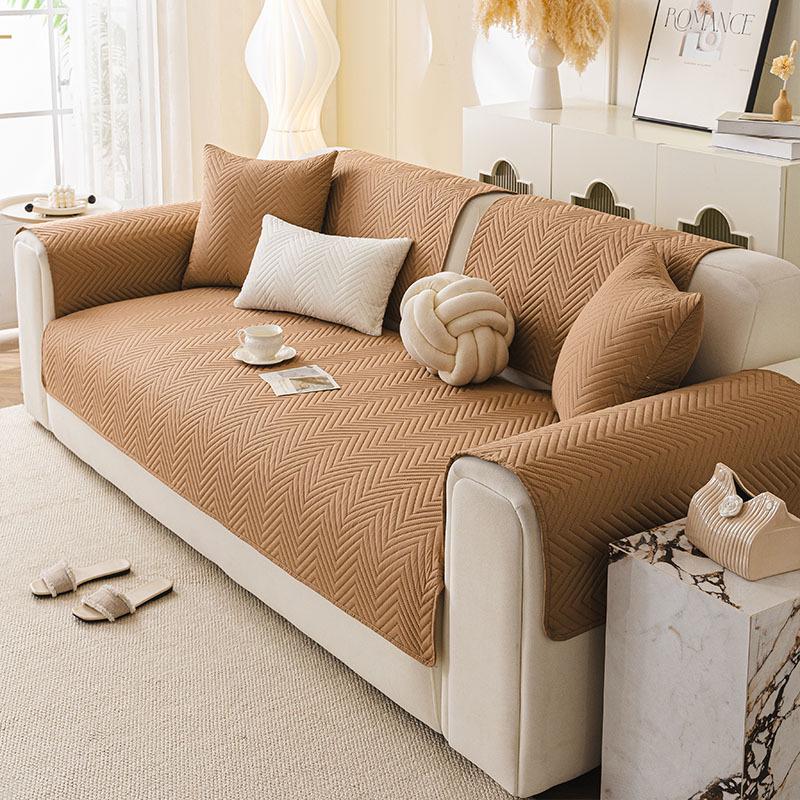 All-Season Waterproof & Non-Slip Brushed Fabric Sofa Cushion Cover