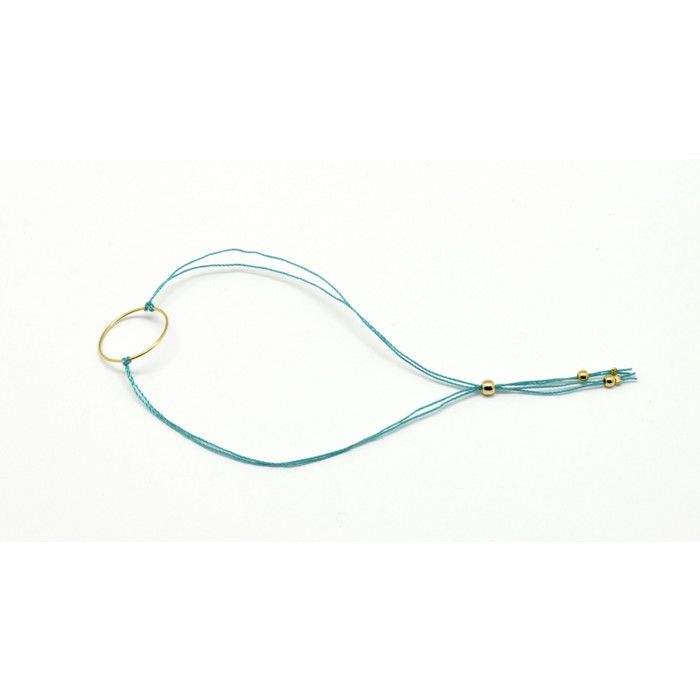 Bracelet anneau et fil turquoise