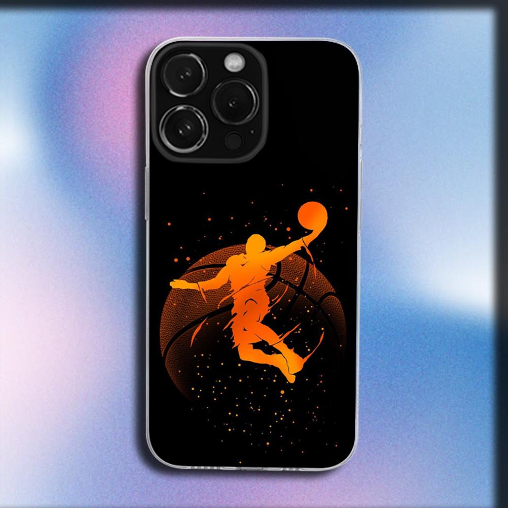 

Sport Basketball 23 Phone Case For iPhone 16,15,14,13,12,11 Plus,Pro,Max,XR,XS,X,Plus,SE,Mini Transparent Soft Cover iPhone13