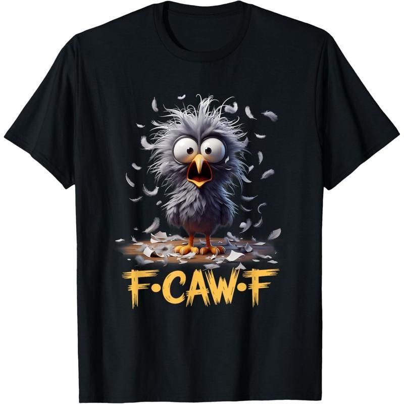 Мультяшная юмористическая футболка F caw F S разноцветный