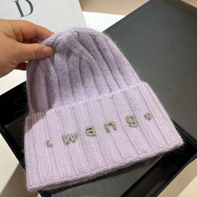 Winter Sequin Rabbit Knit Hat Fashion Simple M Letter Warm Beanie Women