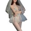 Sexy Lingerie Bridal Dress Passion Uniform Lace Pure Sweet Wedding Dress Sexy Transparent Princess Dress Sexy