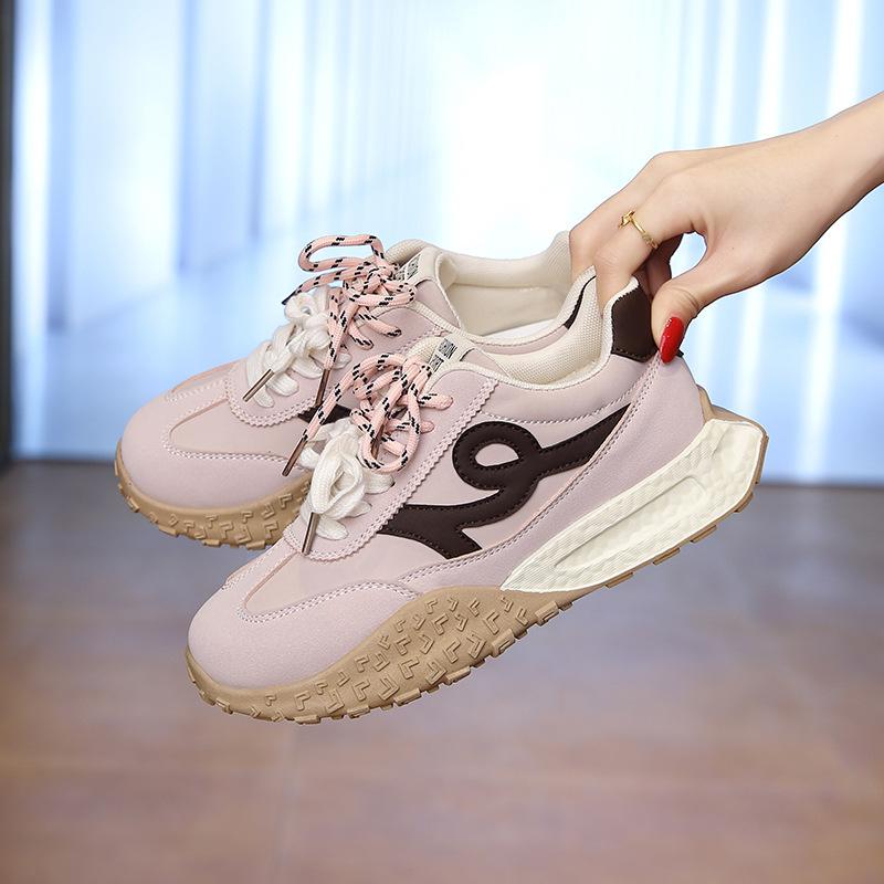 Platform-soled German training shoes women's 2025 spring new color matching Forrest Gump shoes casual versatile non-slip running sports dad shoes