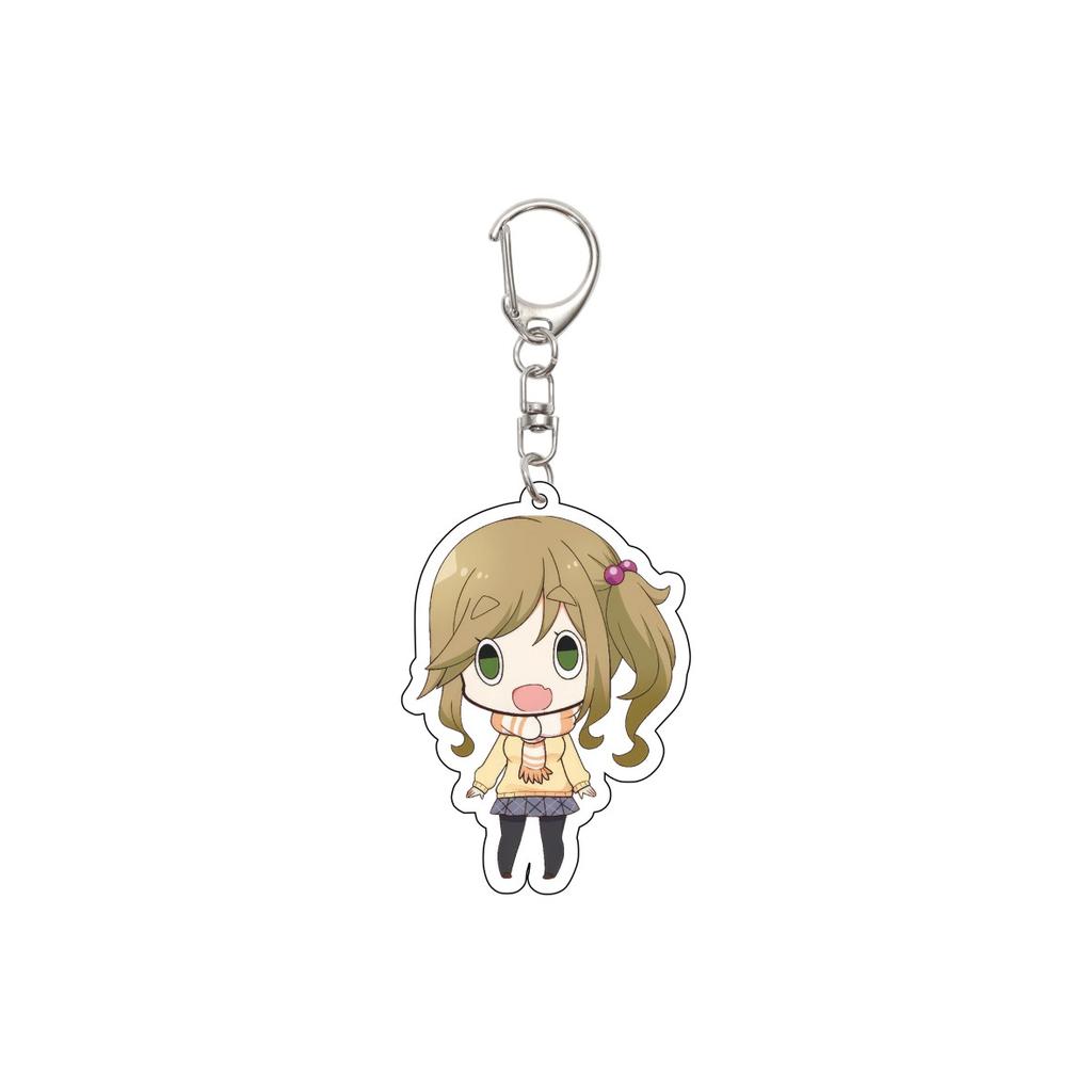 55MM Anime Laid-Back Camp Keychain Shima Rin/Inuyama Aoi/Ena Saitou Key Chain Acrylic Model Plate Christmas Gifts