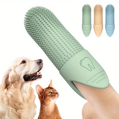 Hundezahnbürste, 360° Reinigungs-Fingerzahnbürste für Hunde, Lebensmittelgeeignetes Silikon-Fingerzahnbürste für Hunde & Katzen Zahnpflege