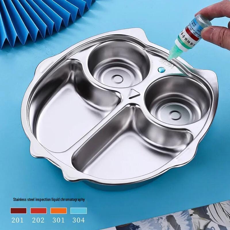 304 Stainless Steel Kids' 3-Compartment Dinner Plate