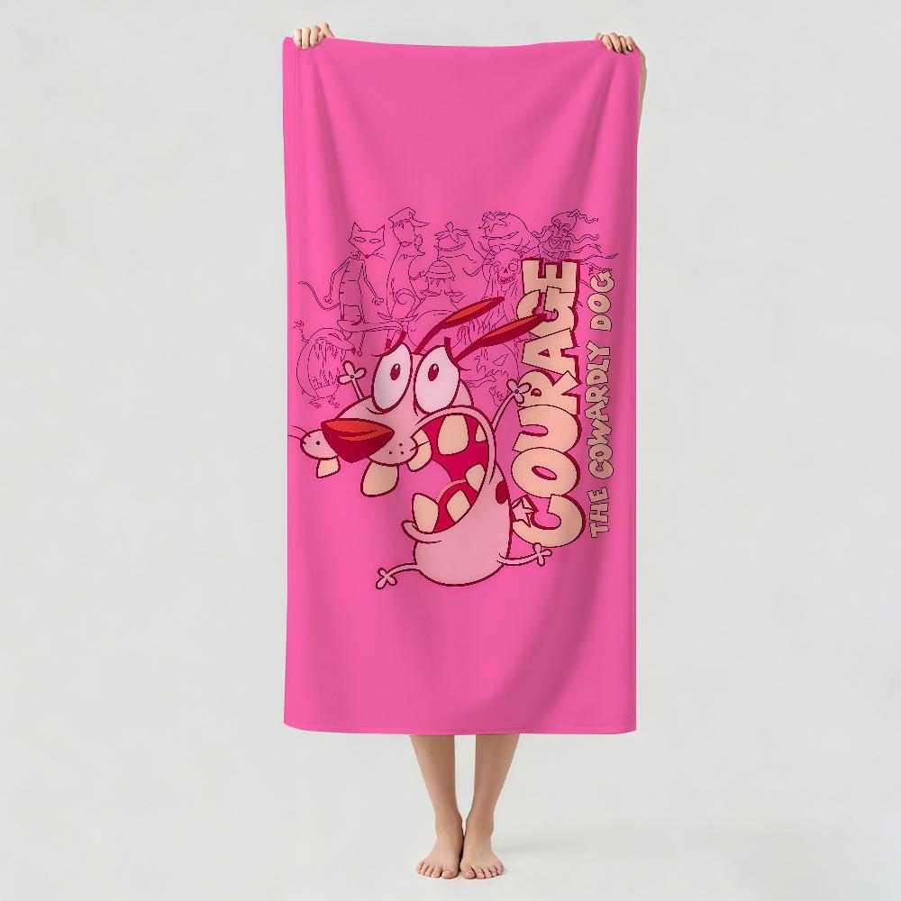 Funny C-Courage the C-Cowardly Towel Drying Bath Towel Applicable To Light Swimming Camping Yoga Beach Out