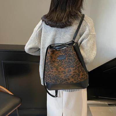 2025 New Leopard Print Portable Shoulder Large-capacity Leisure Shopping Bag Commuting Backpack To Work