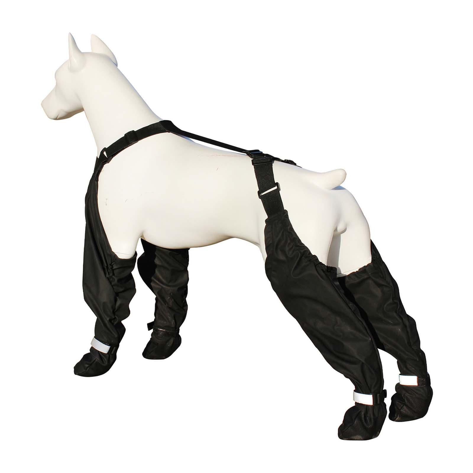 

Дождевые водонепроницаемые сапоги для собак, с подтяжками, нескользящие светоотражающие сапоги для собак, подходят для походов с домашними животными в дождливую погоду L чёрный